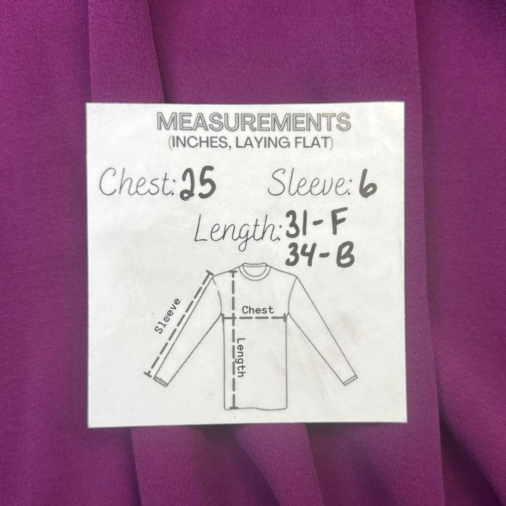 Eileen Fisher Tunic Top XL XL Purple 100% Silk V-Neck Cap Sleeve Split Hem - Picture 7 of 7